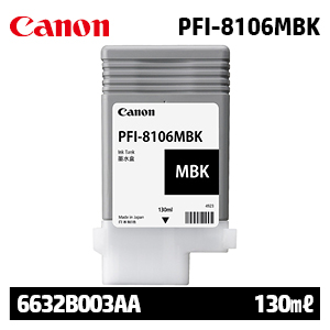 캐논 PFI-8106MBK 130㎖ 매트 검정(Matte Black) 정품 잉크 카트리지 (6632B003AA)
