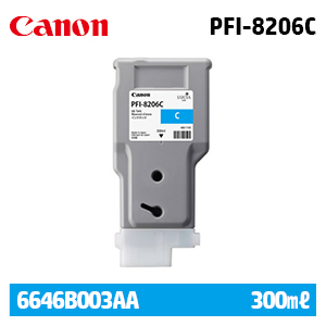 캐논 PFI-8206C 300㎖ 파랑(Cyan) 정품 잉크 카트리지 (6646B003AA)