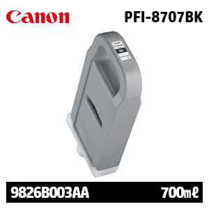 캐논 PFI-8707BK 700㎖ 검정(Black) 정품 잉크 카트리지 (9826B003AA)